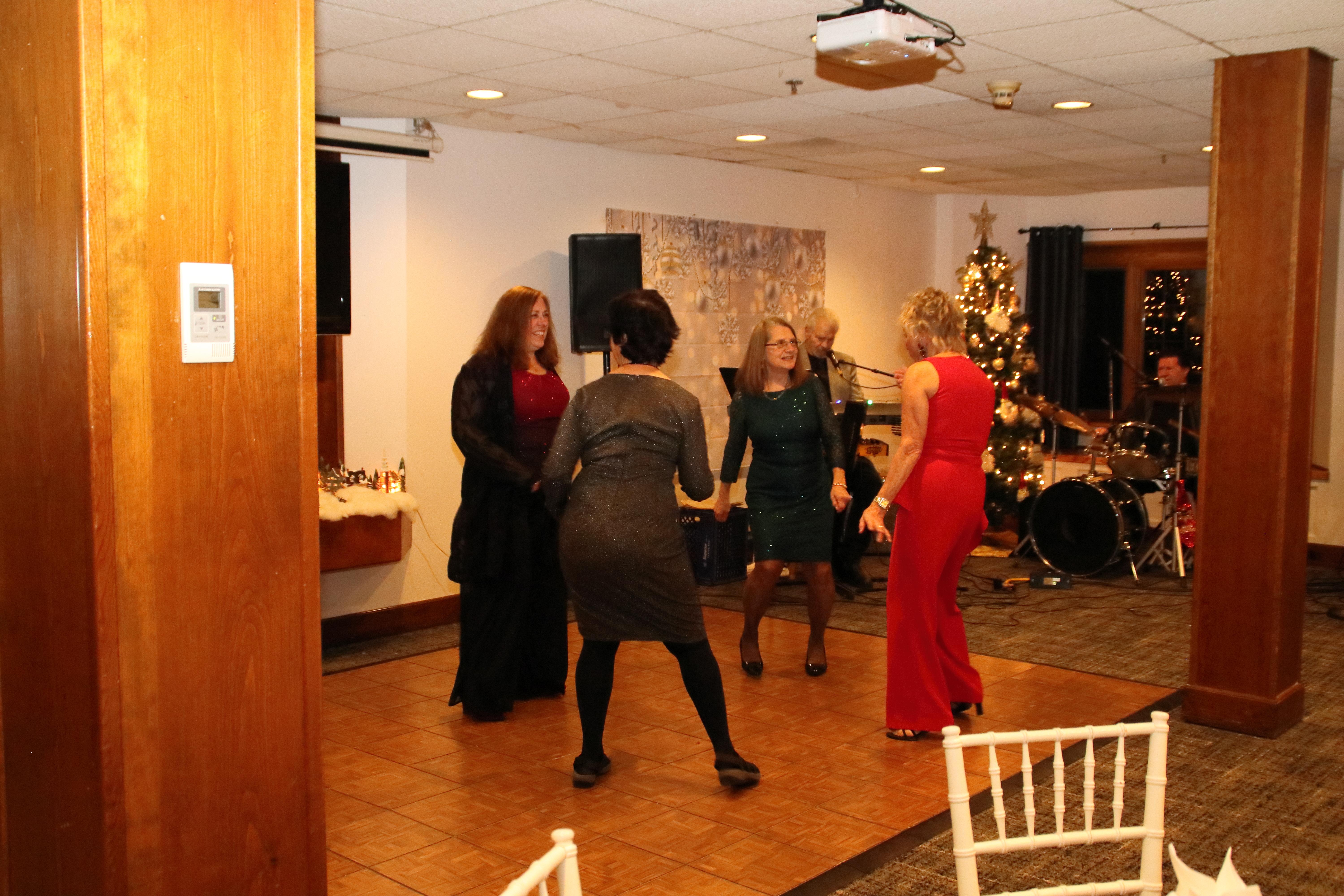 Group of dancers at holiday party